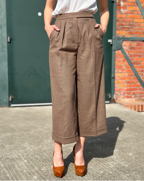 Kalhoty dámské Max Mara hnědé